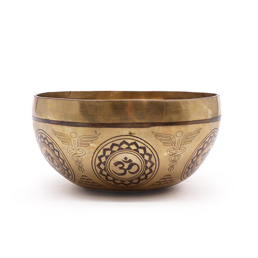 Tibetan Healing Engraved singing Bowl  7 Chakra 16cm