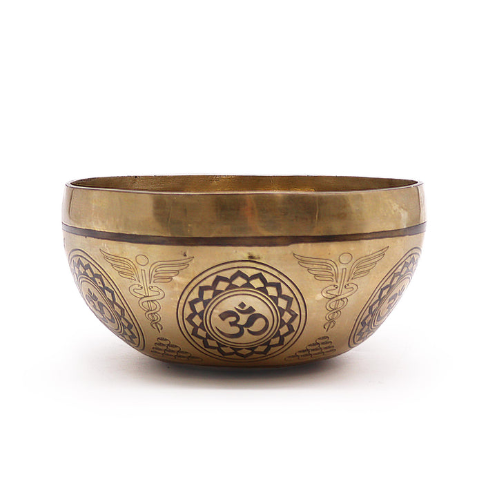Tibetan Healing Engraved singing Bowl  7 Chakra 16cm