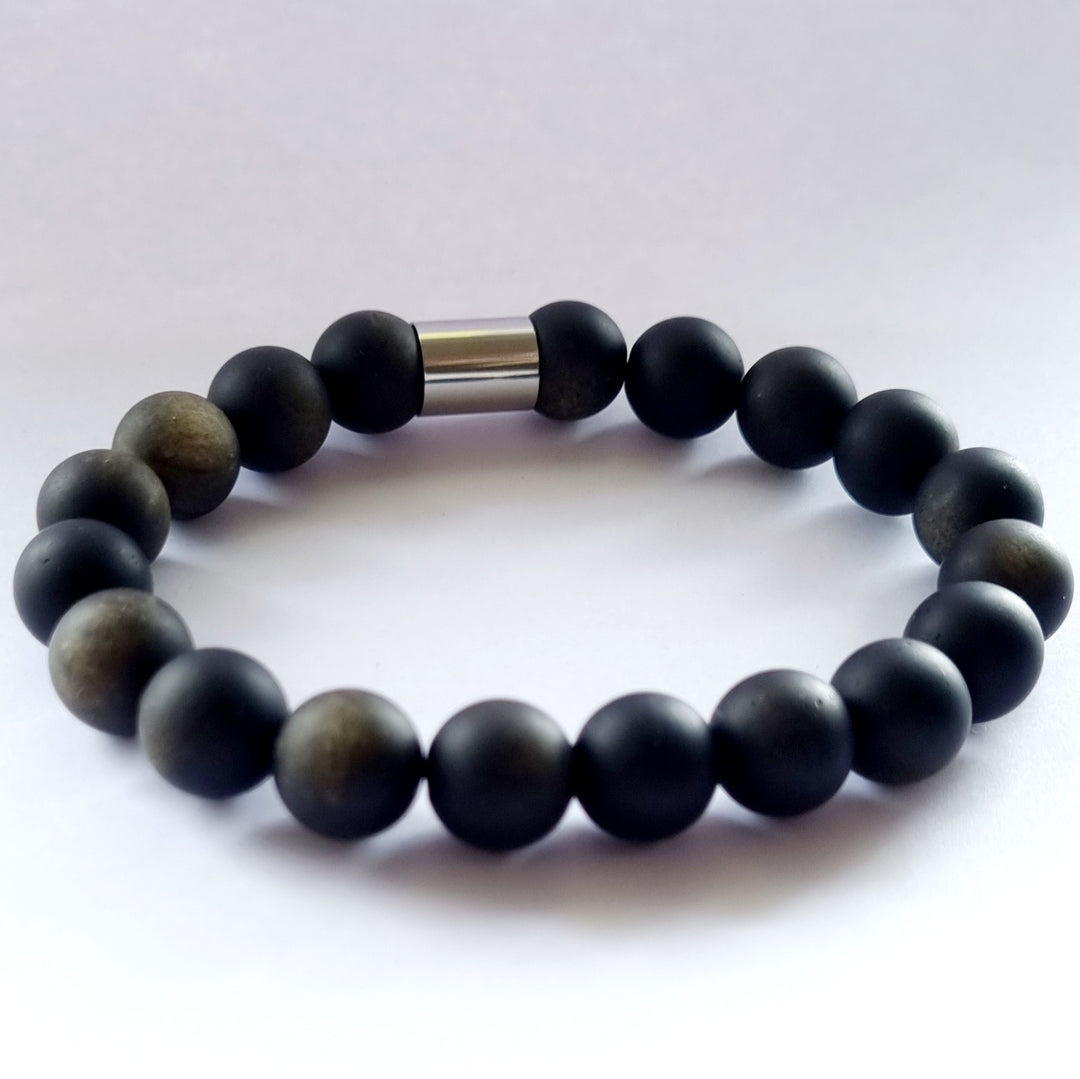 Matte Golden Obsidian bracelet 10mm