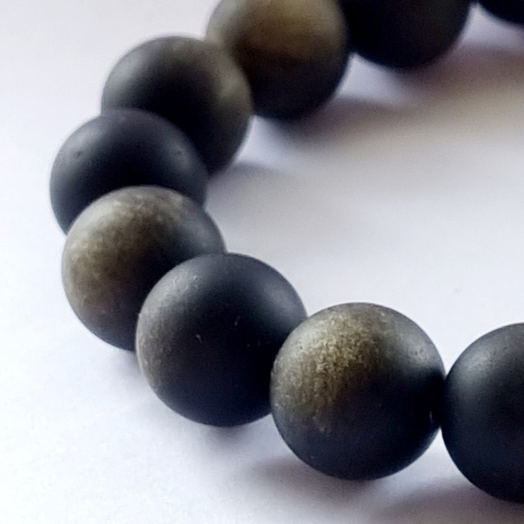 Matte Golden Obsidian bracelet 10mm