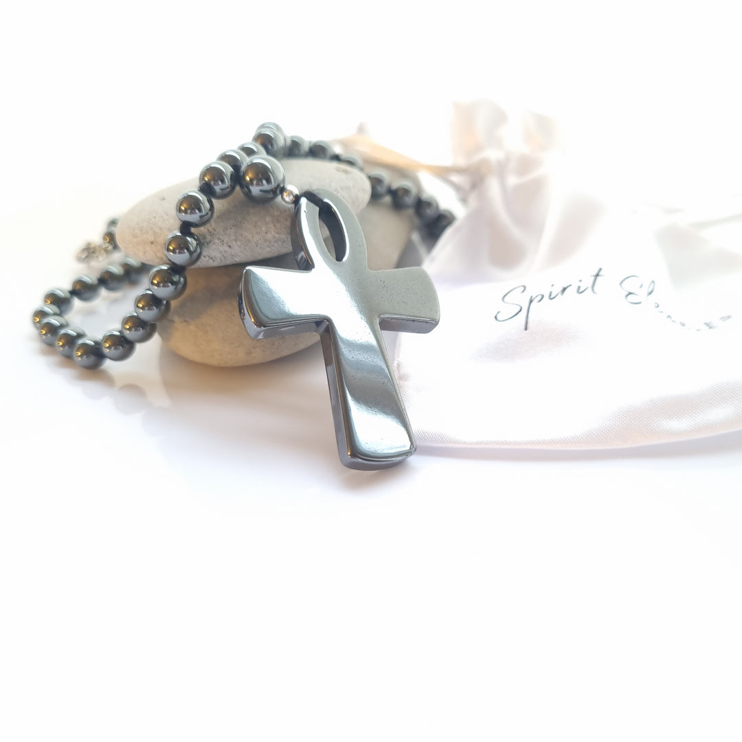 Hematite Ankh Eternal life necklace