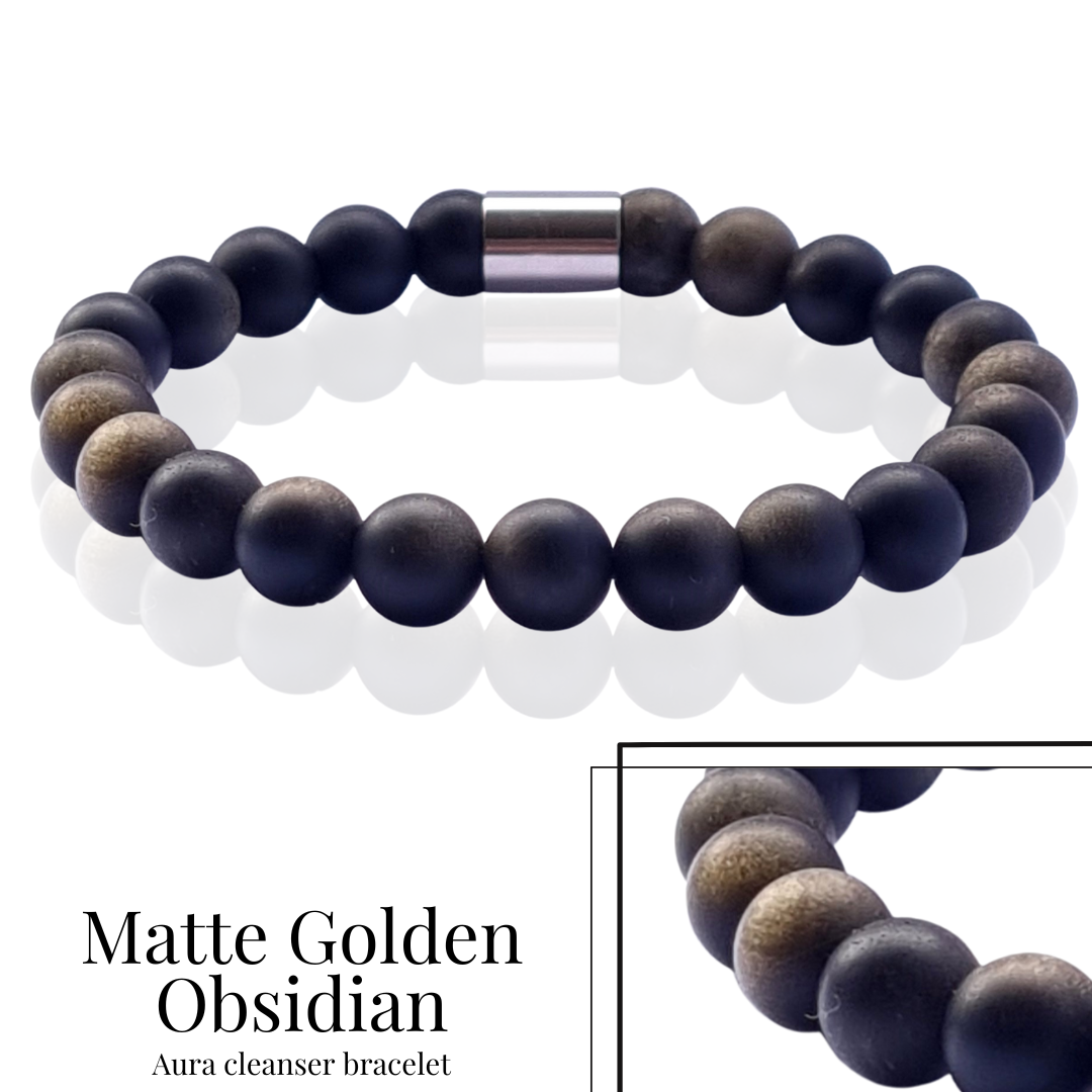 Luxury Stone Bracelet - Gold Executive Gold Obsidian - Gemvius