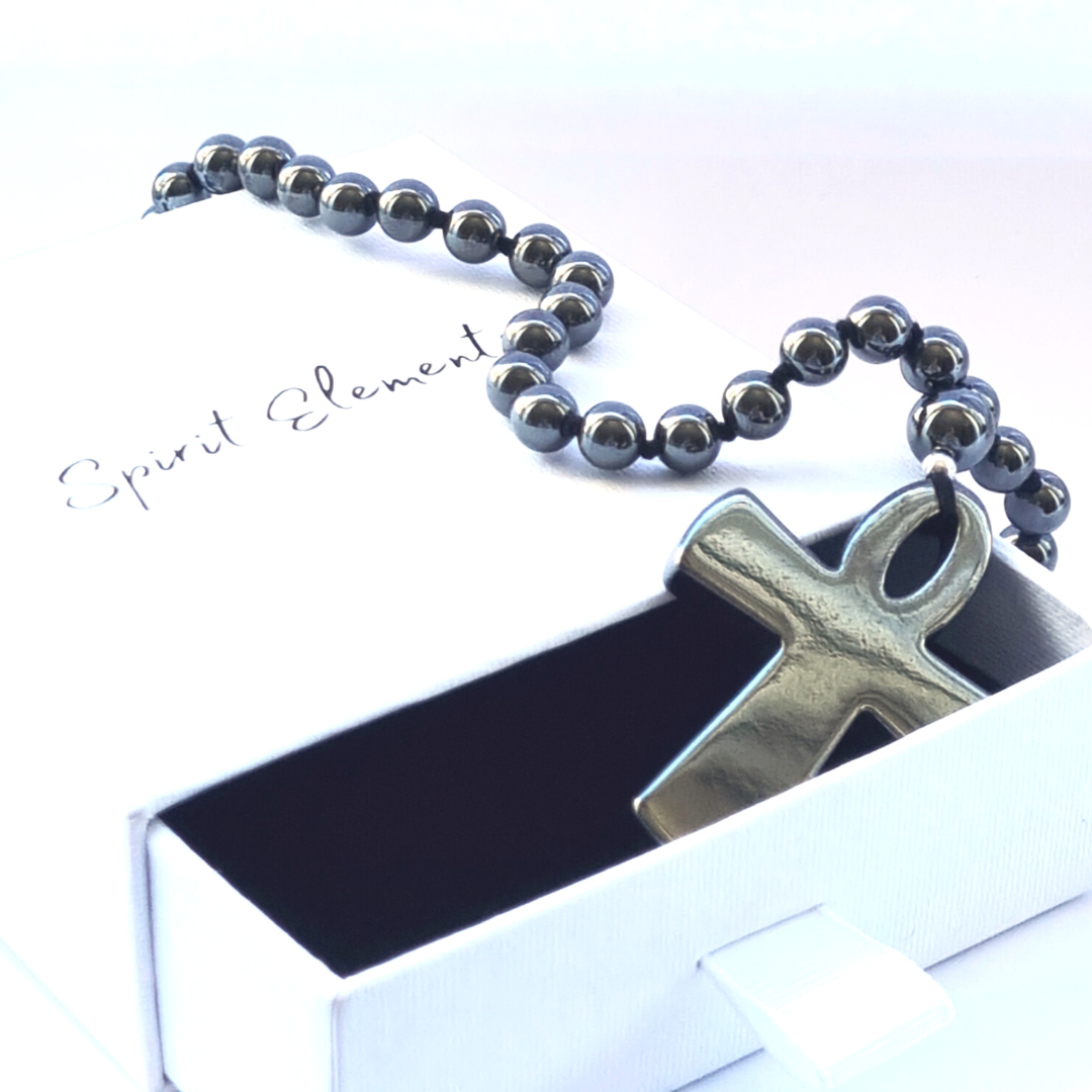 Hematite Ankh Eternal life necklace