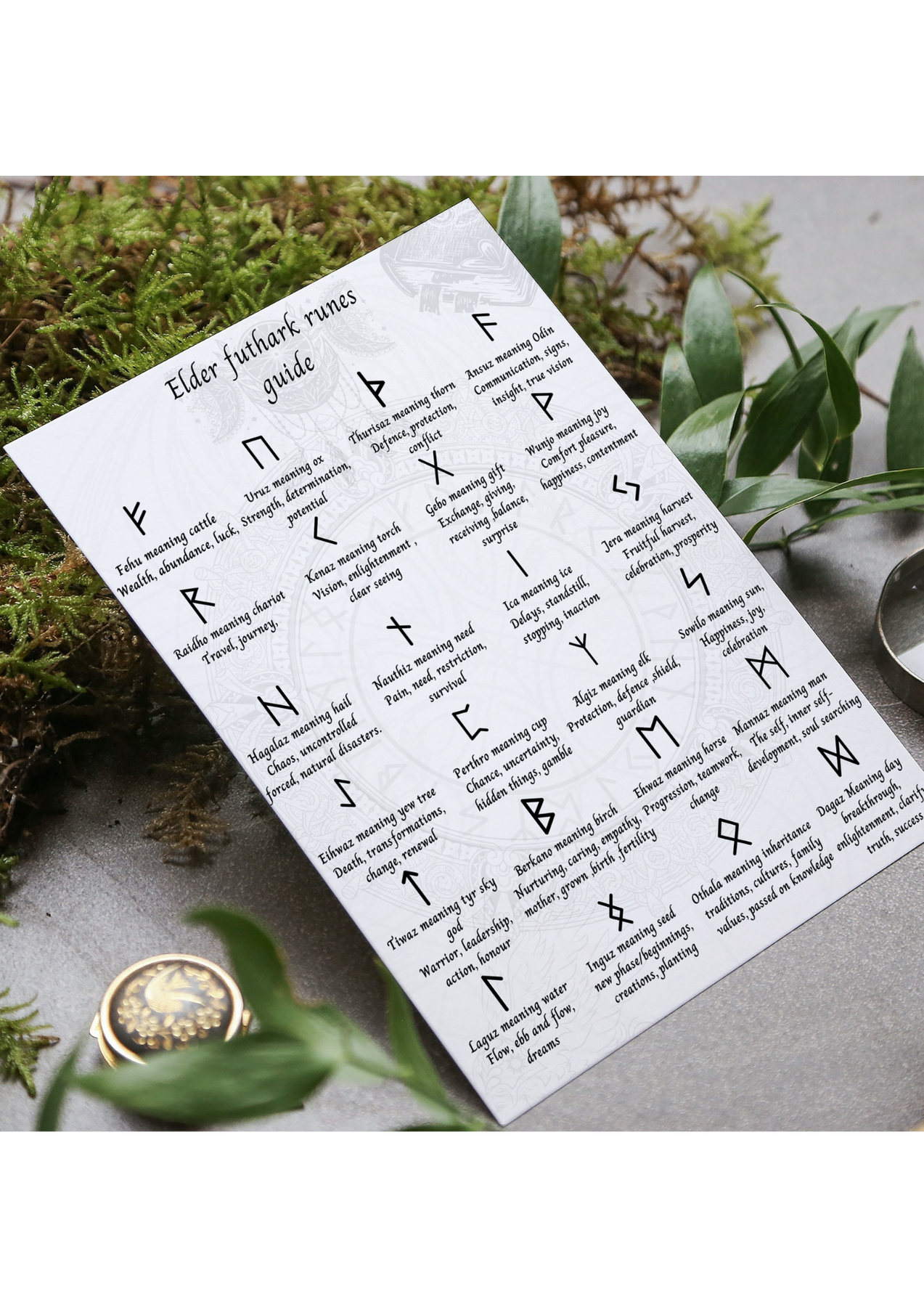 Printable Elder Futhark runes guide